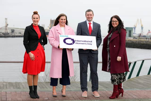 Sinead Welsh, Fof Informed Minds, Gabi Burnside, entrepreneur acceleration manager, Ulster Bank, John Ferris, regional ecosystem manager, Ulster Bank and Claudine Owens, investment manager with Clarendon Fund Managers and lead coordinator for HBAN Ulster