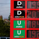 Fuel prices on display at a Circle K service station on Glasnevin Avenue in Dublin, following a significant cut in the excise duty on fuel.