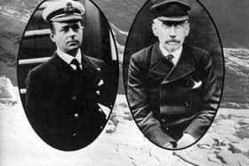Robert Falcon Scott, left, and Roald Amundsen, right