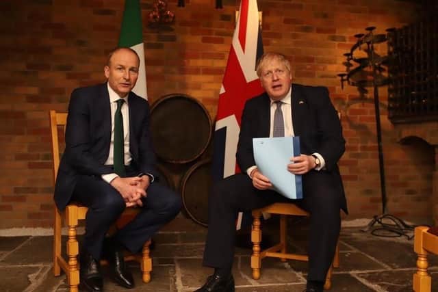 Taoiseach Micheal Martin, who says the protocol is working, and Boris Johnson on Saturday. The EU knows the UK prime minister is not serious about triggering Article 16