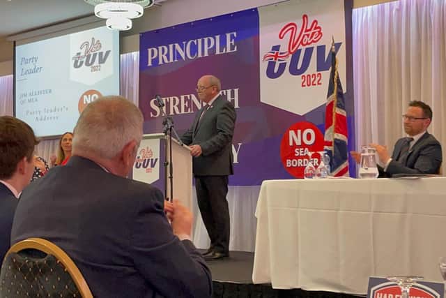 Jim Allister addresses the TUV party conference