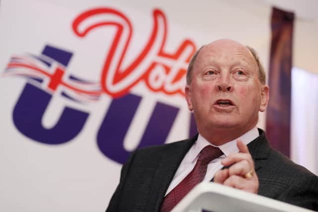 Jim Allister during his speech to the TUV conference at Cookstown on Saturday