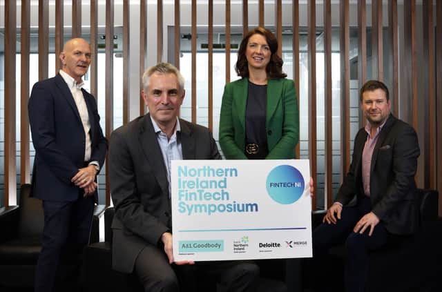 George McKinney, director of Technology and Services at Invest NI, Andrew Jenkins, chair of FinTech NI and FinTech Envoy for Northern Ireland, Roisin Finnegan, NI FinTech lead at Deloitte and Chris Jessup, finance partner at A&L Goodbody