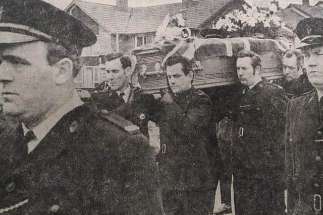 The funeral of RUC constable Ernest McAllister in Lisburn