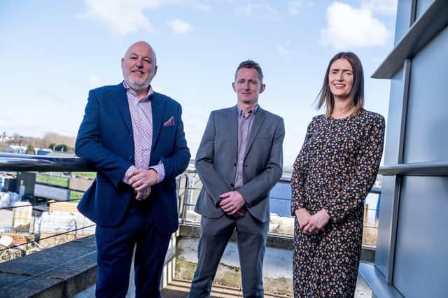 John Harkin, CEO, Alchemy Technology Services, Gary McLaughlin, business banking manager, Danske Bank and Catherine Crilly, business support manager, NI Chamber