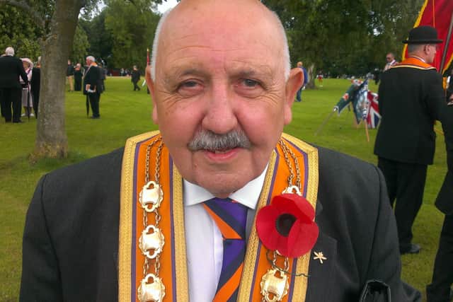George Chittick, County Grand Master Belfast, at the Field at Barnetts Park, July 12 2016. Picture by Ben Lowry