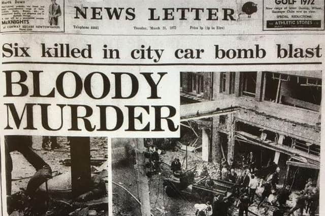 News Letter front page the day after the bomb in March 1972