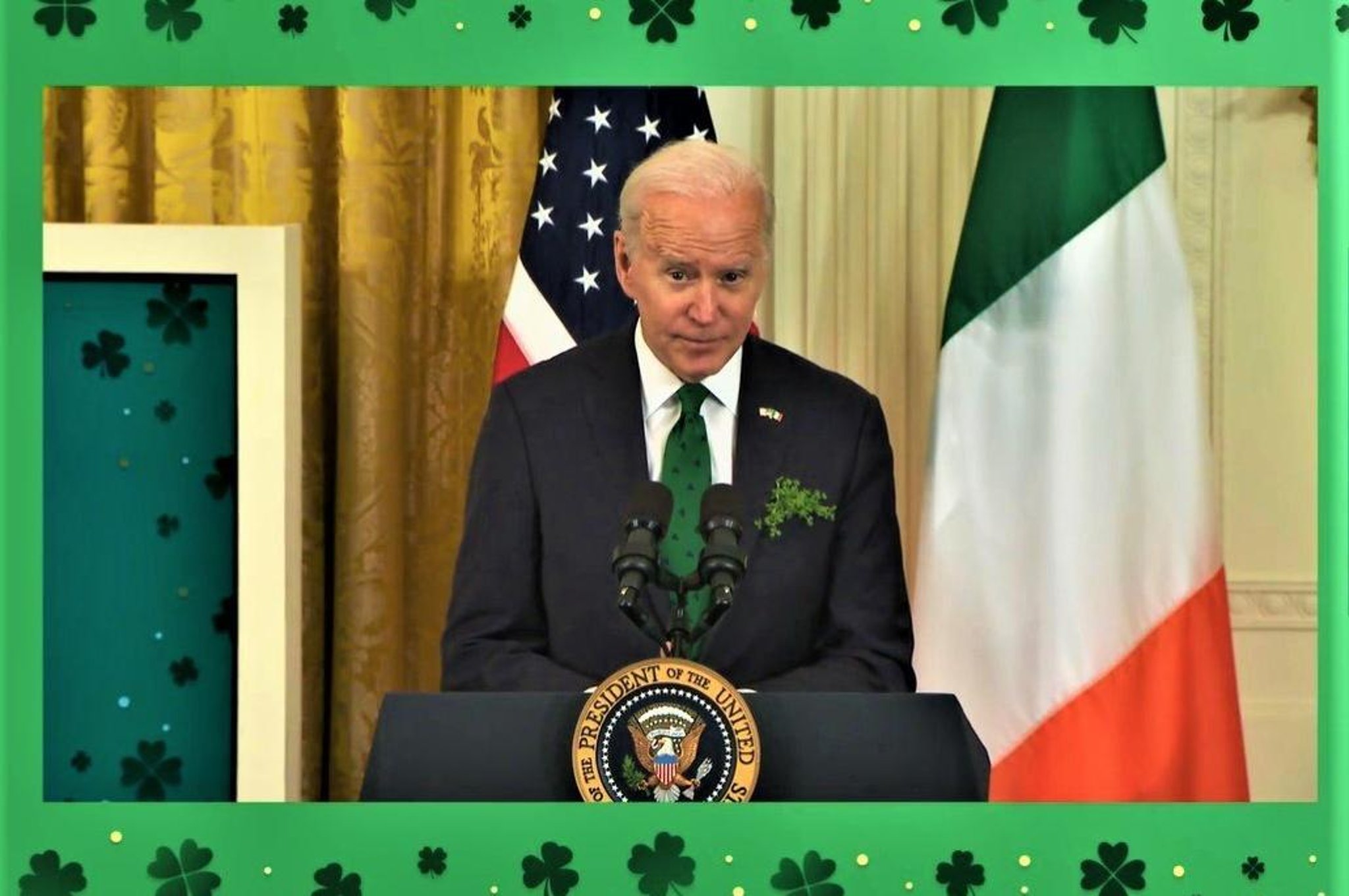 Joe Biden tells St Patrick's Day gathering: I may be Irish but I'm not stupid