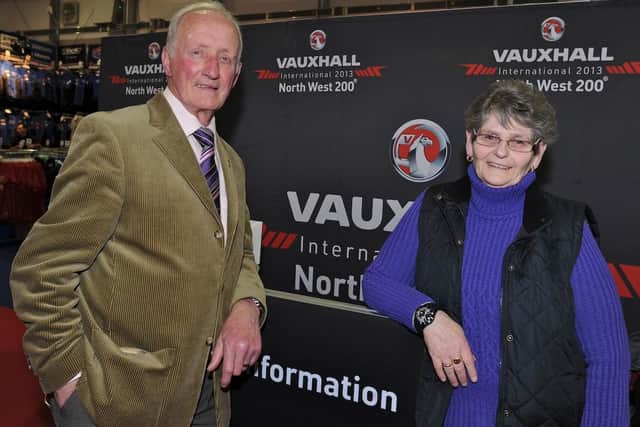 Former North West 200 Supporters Club chairman Laurits Mackness and Ina McColm. Picture: Maurice Montgomery.