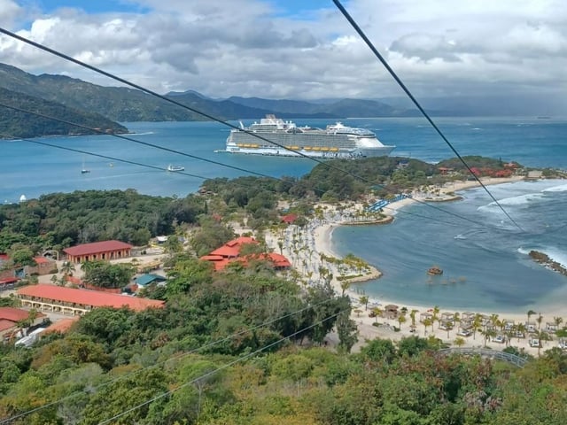 The Dragon's Breath zipline at Royal Caribbean's exclusive resort in Haiti.