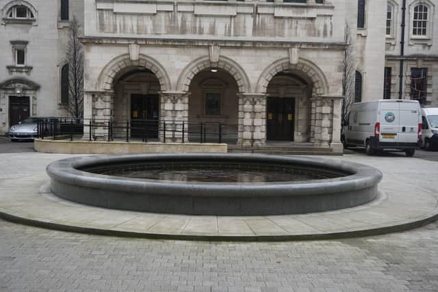 This fountain in the courtyard of Belfast City Hall is a tribute to all of the council workers killed or injured during the Troubles, among whom were some of those killed in the 1972 Donegall Street bomb outside the News Letter. Photo: Michael Cousins