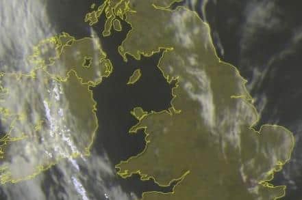A largely cloudless Great Britain with more cloud over Ireland, but most of Northern Ireland sunny. Taken from meteoradar.co.uk at 915am on Sunday March 20 2022