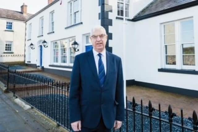 Sovereign Grand Master Rev William Anderson outside the new Royal Black headquarters in Loughgall