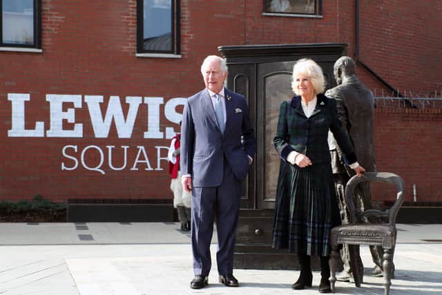 The Prince of Wales and Duchess of Cornwall visit CS Lewis Square.

Photo by Kelvin Boyes / Press Eye