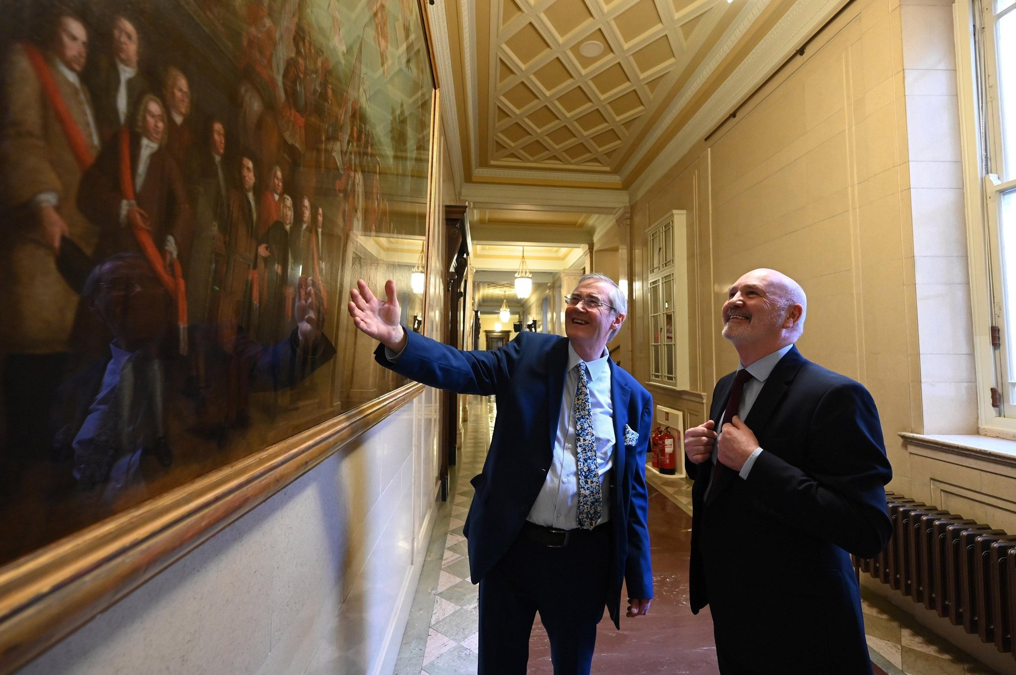 Portraits of de Valera and Collins back on show at Stormont but where is the Queen?
