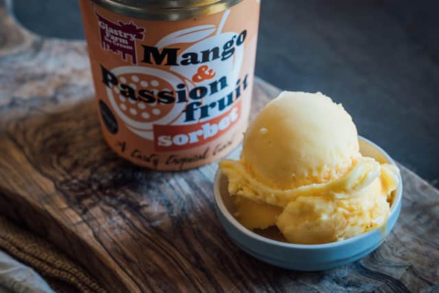 The new Mango and Passionfruit sorbet from Glastry Farm in Kircubbin, Co Down