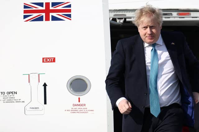 Prime Minister Boris Johnson arrives in Brussels, Belgium to attend a special meeting of Nato leaders to discuss Russia's invasion of Ukraine. Picture date: Thursday March 24, 2022.