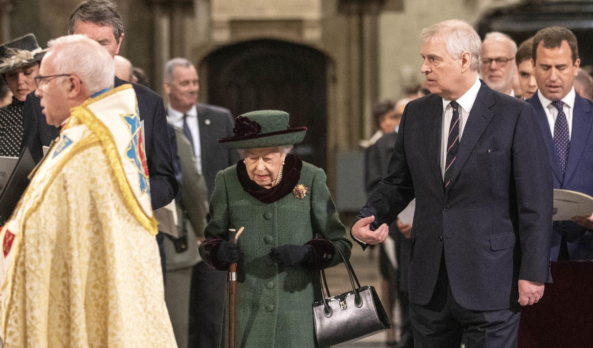 Queen and senior royals, including Duke of York, attend Philip memorial service