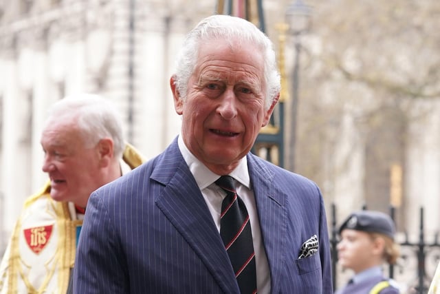 The Prince of Wales arriving for a Service of Thanksgiving for the life of the Duke of Edinburgh