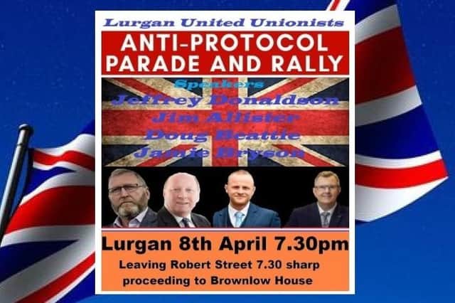 An online flyer for the rally - which has Mr Beattie's face and name on it