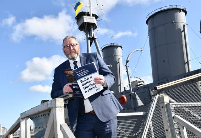 UUP leader Doug Beattie launched his party’s manifesto last week at HMS Caroline in Belfast