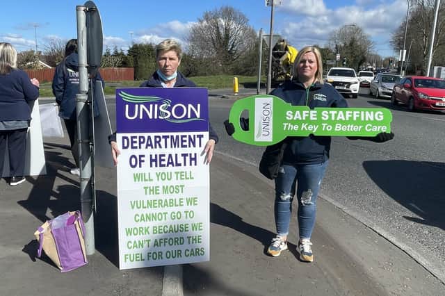 Unison members are calling for action on healthcare workers’ pay