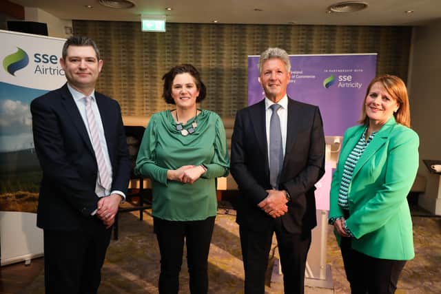 Christopher Morrow, head of communications & policy, NI Chamber, Claire Hanna, SDLP, Mark Ennis, chairman, SSE Ireland and Gillian McAuley, vice-president, NI Chamber