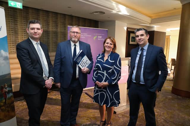 Christopher Morrow, head of communications & Ppolicy, NI Chamber, Doug Beattie, UUP, Stuart Hobbs, director of Energy Services, SSE Airtricity and Gillian McAuley, vice-president, NI Chamber