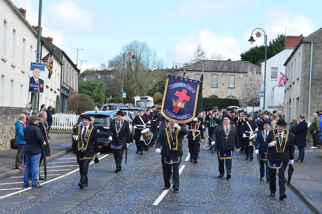 The Royal Black Institution official opened its new state-of-the-art headquarters - marking a milestone in its 225-year history.
The grand opening of the property took place on Saturday in the Co Armagh village of Loughgall. A parade of more than 2,000 sir knights, accompanied by up to 10 bands, took place before the headquarters was officially declared open by Sovereign Grand Master Rev William Anderson. 
Picture By: Arthur Allison/Pacemaker Press.