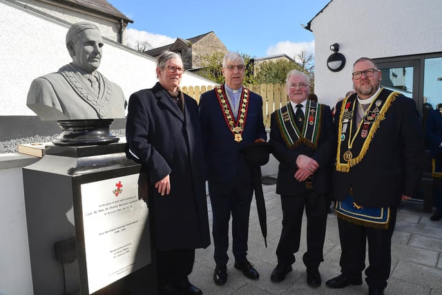 Unveiling of the bust of Sir Norman Stronge by Bro James Kingan and Sir Knight Andy Gray, and it will be dedicated by Grand Chaplain Sir Knight Nigel Reid.
Picture By: Arthur Allison/Pacemaker Press.