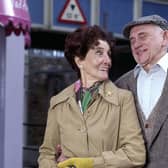 For use in UK, Ireland or Benelux countries only BBC undated handout photo of June Brown and John Bardon in their roles as Dot and Jim Branning in Eastenders. Issue date: Monday April 4, 2022.