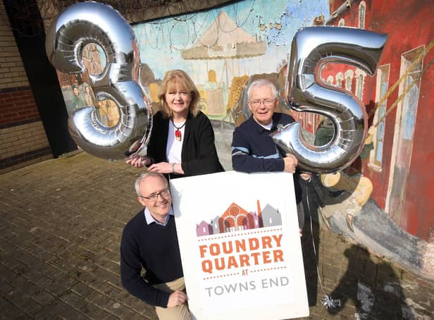 Margaret Patterson McMahon, CEO of Townsend Enterprise Park is pictured with Paul Darragh, board member at Townsend alongside Peter Darragh, operations manager