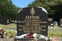 The grave of Ellen and James Sefton, who were murdered by the IRA on June 6 1990