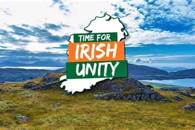 A logo pushing Irish unity, taken from Sinn Fein's website