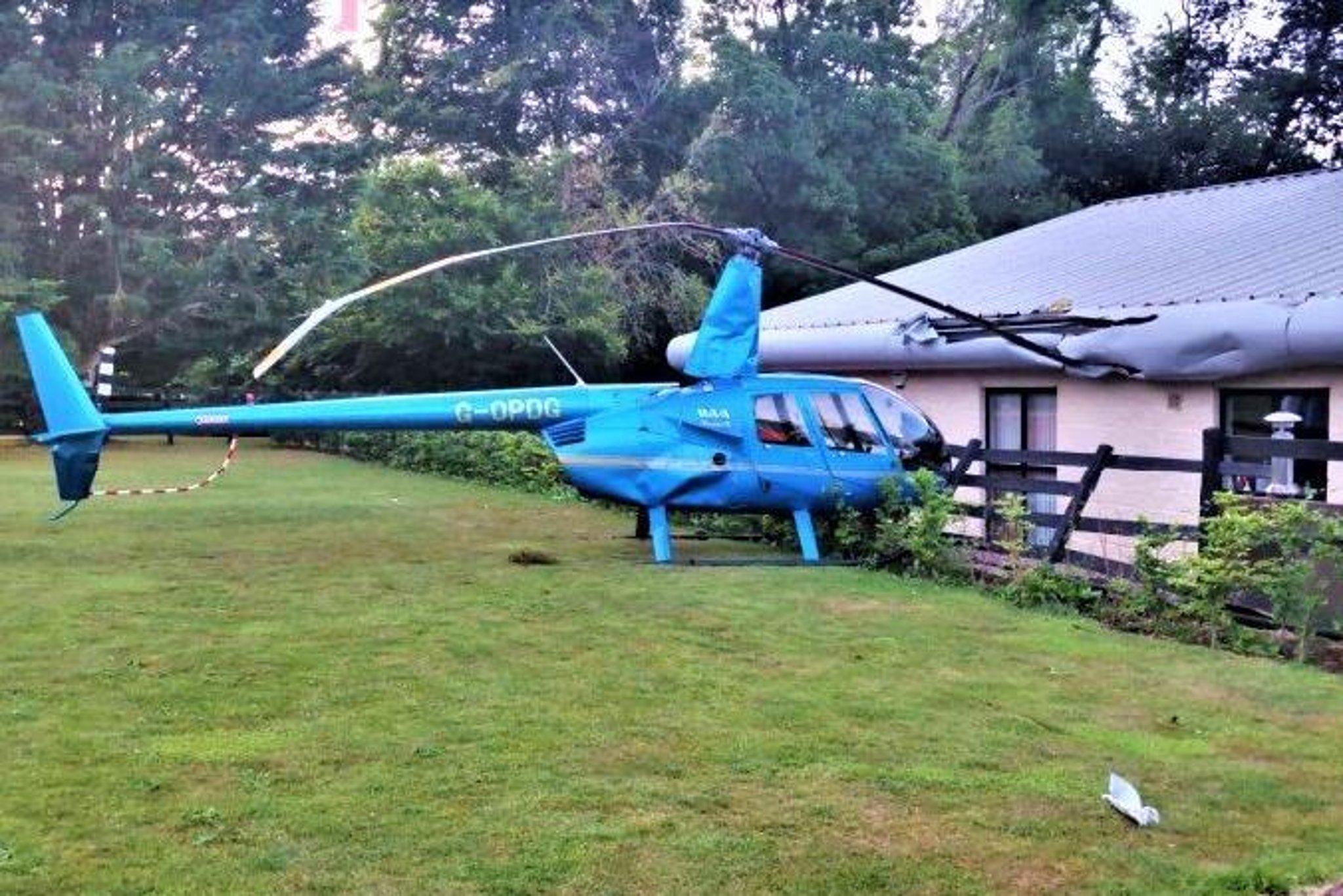 Helicopter blades took chunks out of a house during botched landing in Northern Ireland