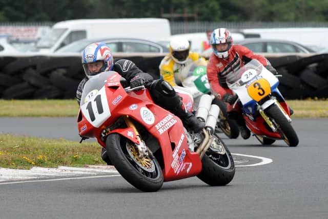 Phillip McCallen on a Honda Britain RC45 at the Classic Bike Festival Ireland at Bishopscourt in 2019.