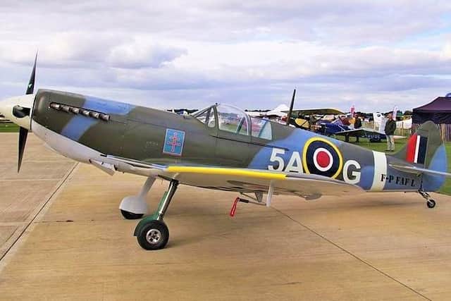 A similar replica Spitfire in RAF colours (not the one that crashed)