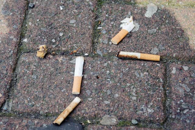 Cigarette butts on the streets