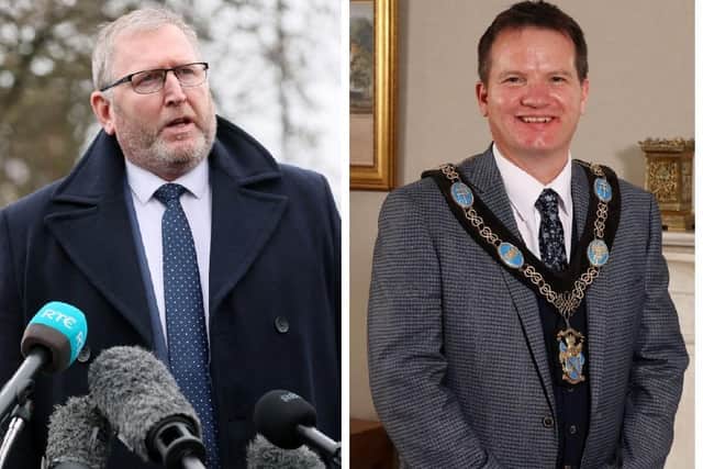 UUP leader Doug Beattie and his Upper Bann Assembly election running mate Glenn Barr, who is currently Lord Mayor of Armagh Banbridge and Craoigavon Borough Council.