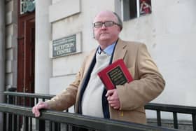 Geoffrey Wilson outside the Royal Courts of Justice.