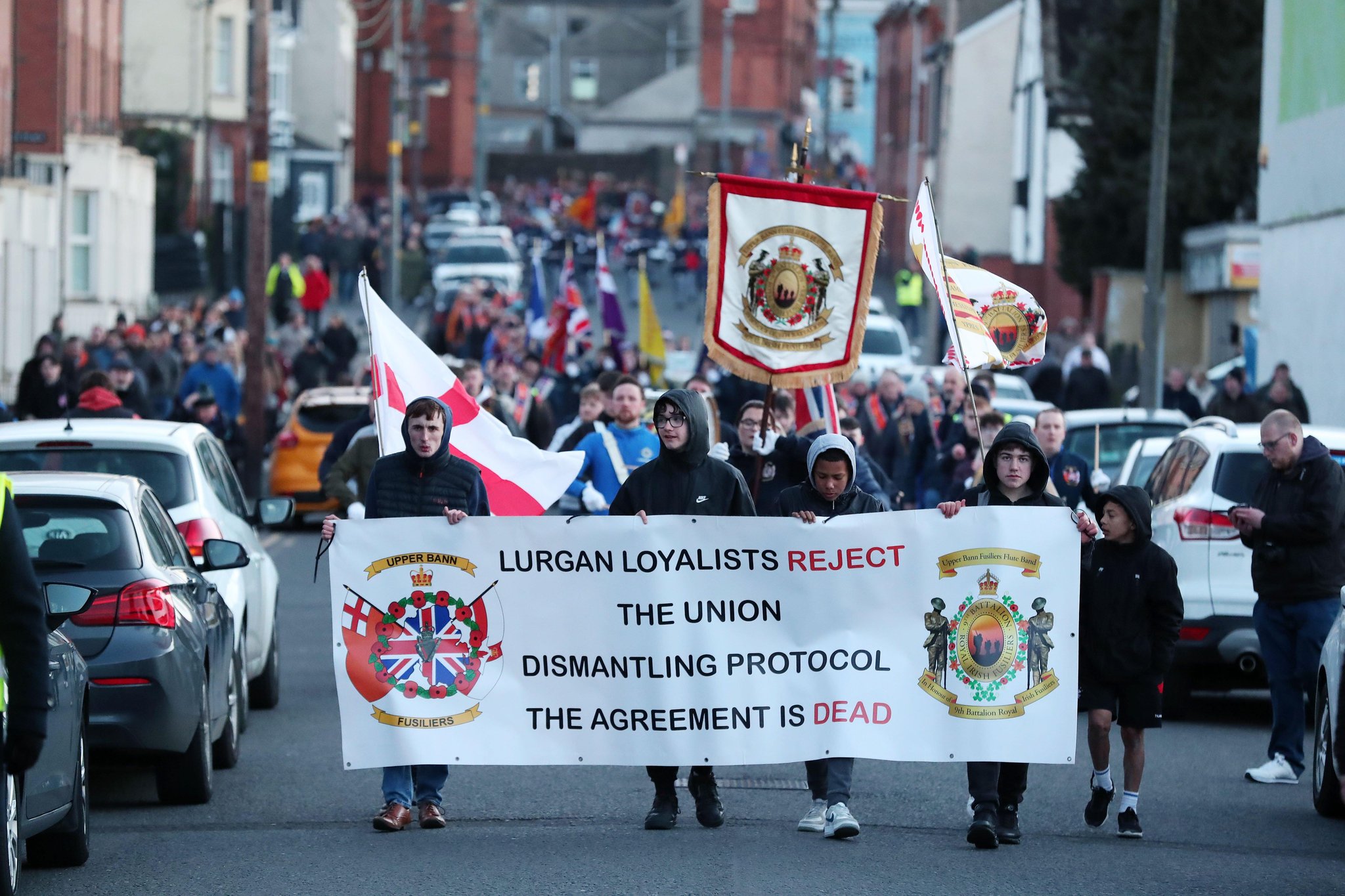 Lurgan Anti Protocol Rally: In Pictures &#8211; 'Unwavering support' for unionist leaders opposing protocol says Donaldson