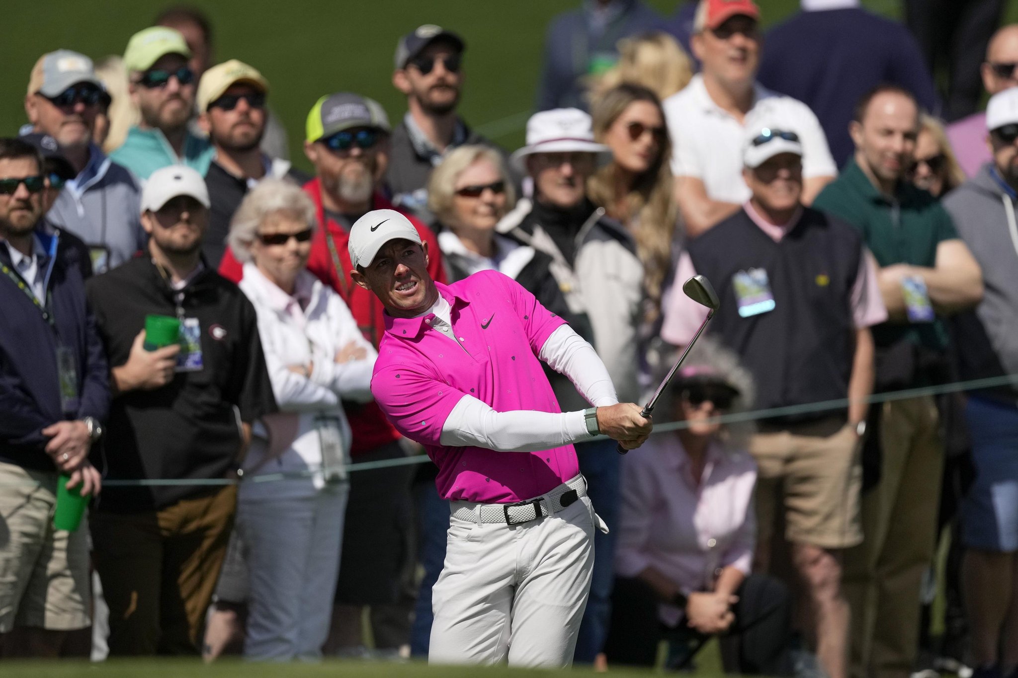 Rory McIlroy in confident mood after battling second round at Augusta National