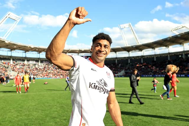 Robert Baloucoune scored Ulster’s first hat-trick of tries in the European Champions Cup since 2015. (Photo by David Rogers/Getty Images)