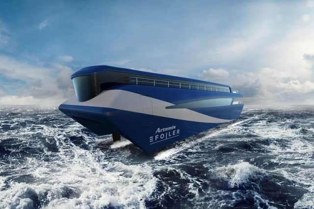 The zero-emission fast ferry will be powered by the Artemis eFoiler electric propulsion system which allows it to glide above the water