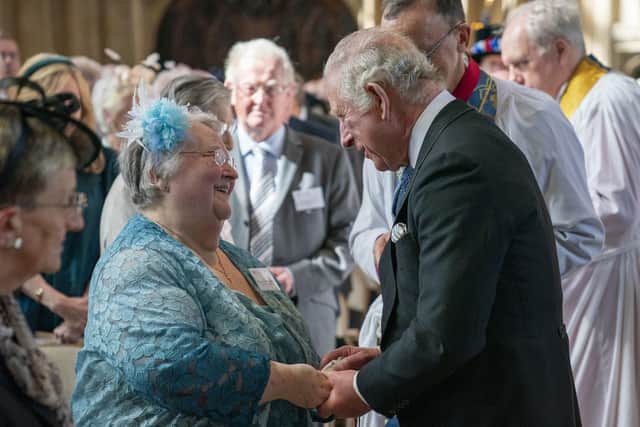 The Prince of Wales at the Royal Maundy Service at St George's Chapel, Windsor.