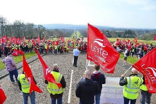 The union is striking over pay, describing the offer of a 1.75% pay rise for local government employees as “completely unacceptable”.