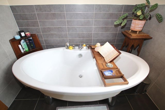 Relax in this lovely free-standing bath.