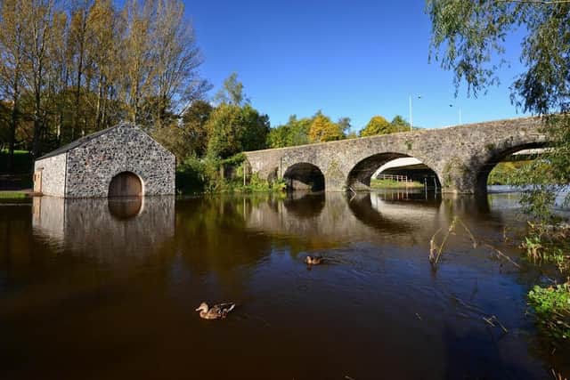 The new bridge at Stranmillis weir is the gateway to the upstream part of Lagan Valley like Shaw's bridge, pictured