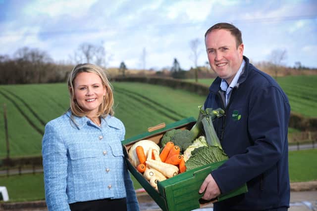 Pictured at Gilfresh in Loughgall are Fiona King from Danske Bank and William Gilpin from Gilfresh