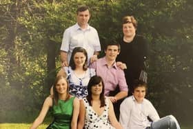 The Morrow family - the late Brendan, Siobhan, and children, middle: Clare and Liam and, front, Deirdre, Therese and Dermot
